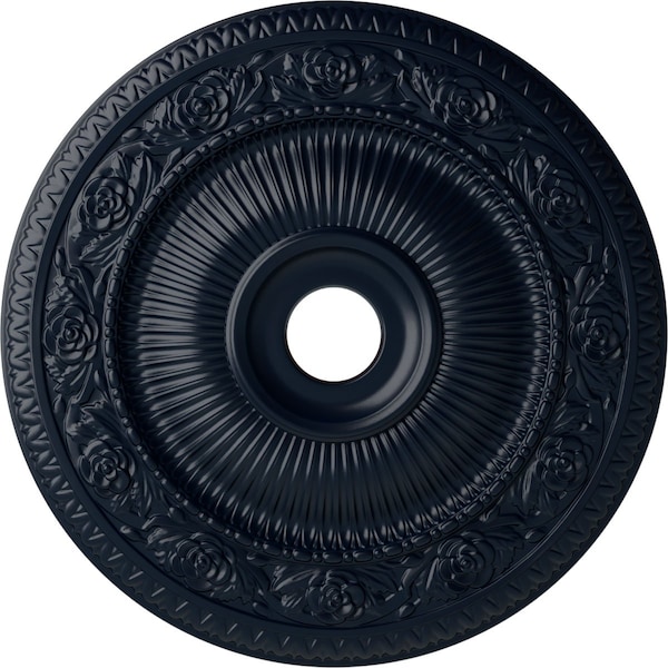 Ekena Millwork Logan Ceiling Medallion (Fits Canopies up to 6 1/8"), 24 1/4"OD x 3 7/8"ID x 2"P, Midnight Dream CM24LO1MDF - main